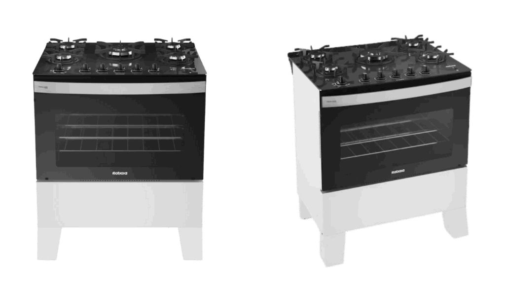 comprar fogão Itatiaia 5 bocas Electra Glass Plus branco bivolt