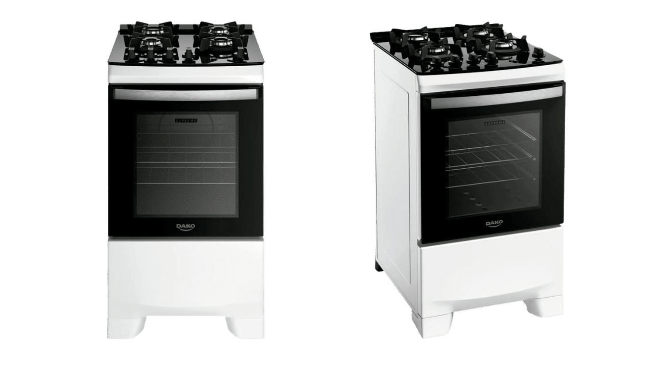 fogão dako supreme glass 4 bocas branco mesa de vidro vale a pena