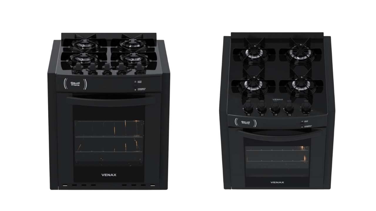 Fogão Gaudi Prisma Vítreo BL 4Q Preto Vale a Pena
