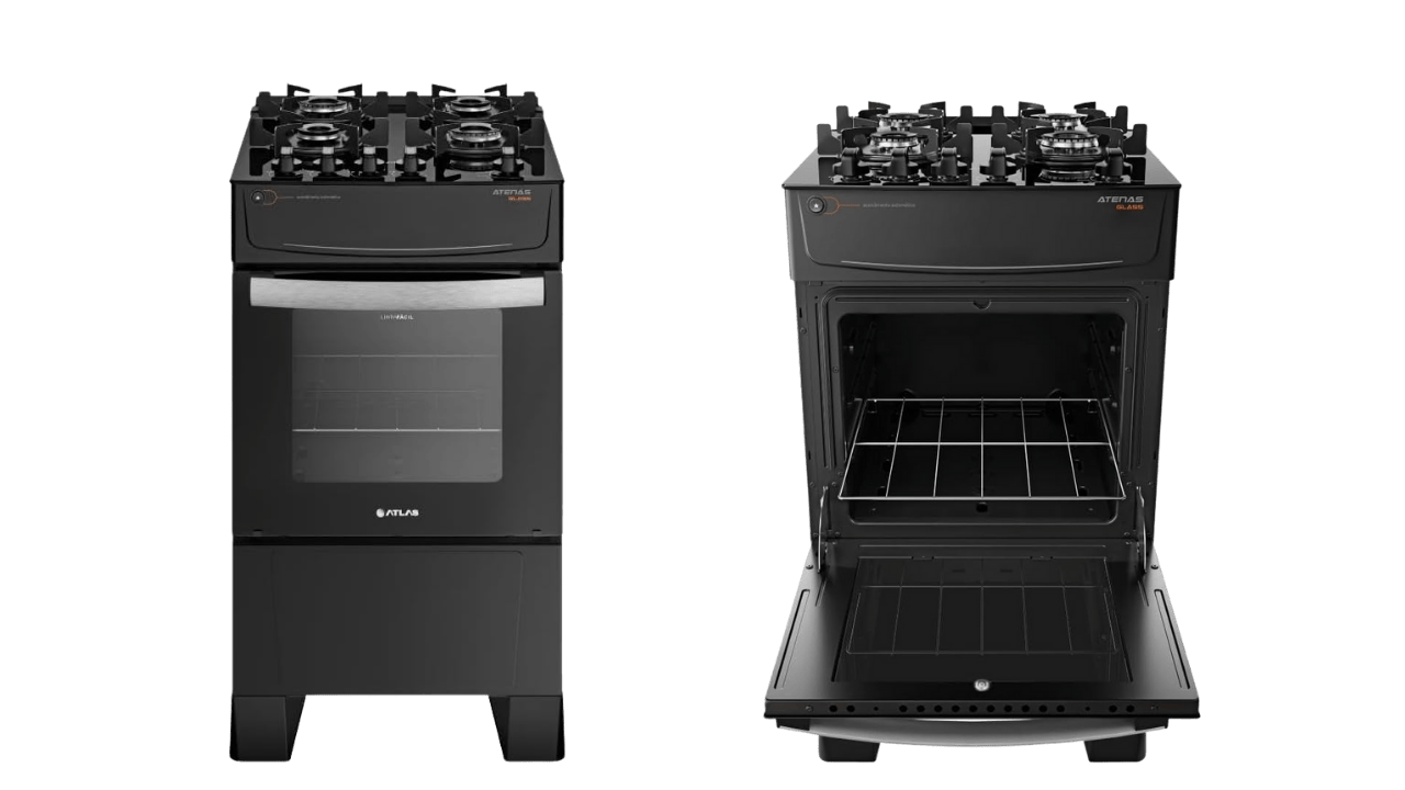 Fogão Atlas 4 Bocas Preto Atenas Glass é bom?