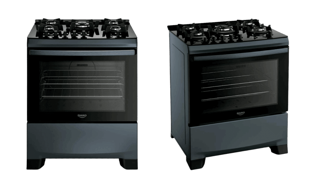 fogão 5 bocas Supreme Timer Glass Titanium