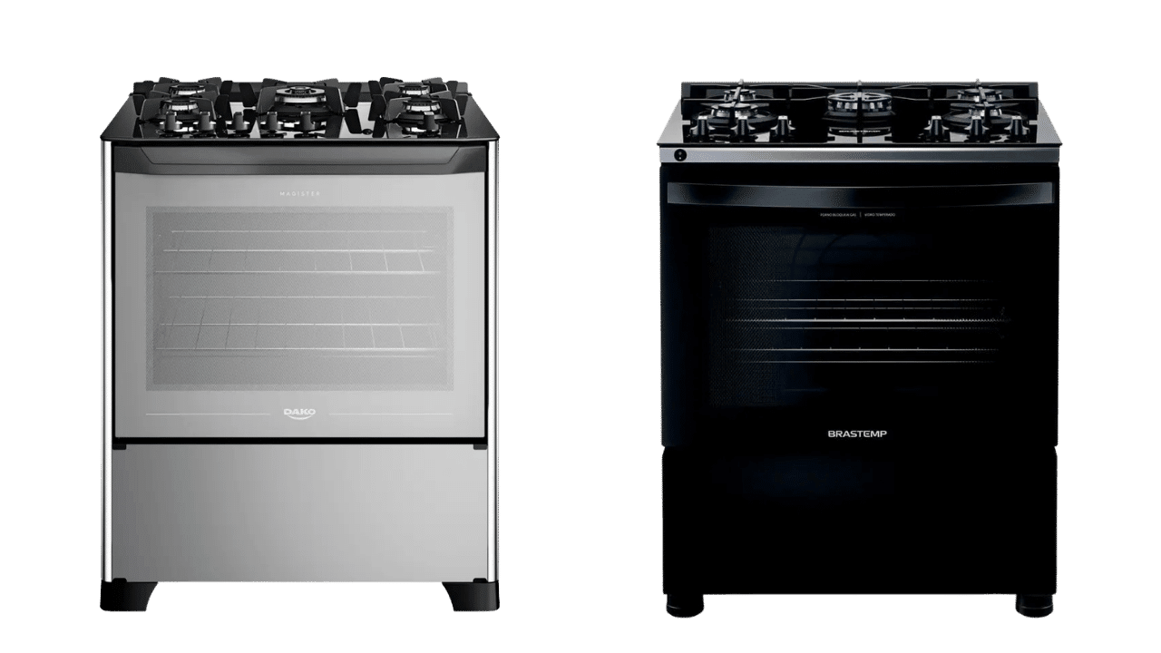 comparação fogão Dako Magister Style vs Brastemp BFS5VCE