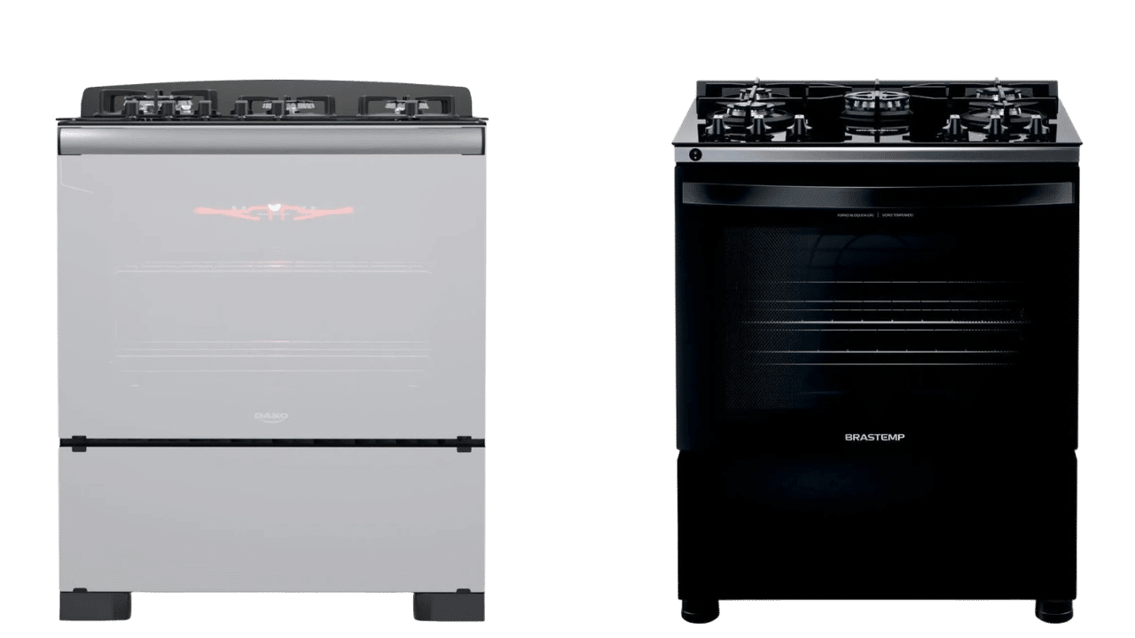 fogão dako diplomata glass style vs brastemp bfs5vce qual melhor