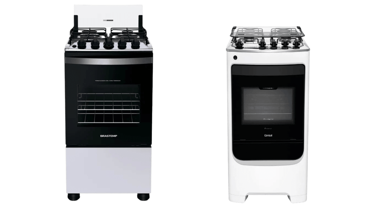 Fogão 4 Bocas Acendimento Automático Clean BFO4NBB Brastemp ou Fogão 4 Bocas CFO4NAB Branco Consul qual comprar